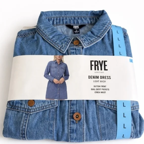 Frye Blue Denim Long Sleeve Dress - Picture 2 of 2